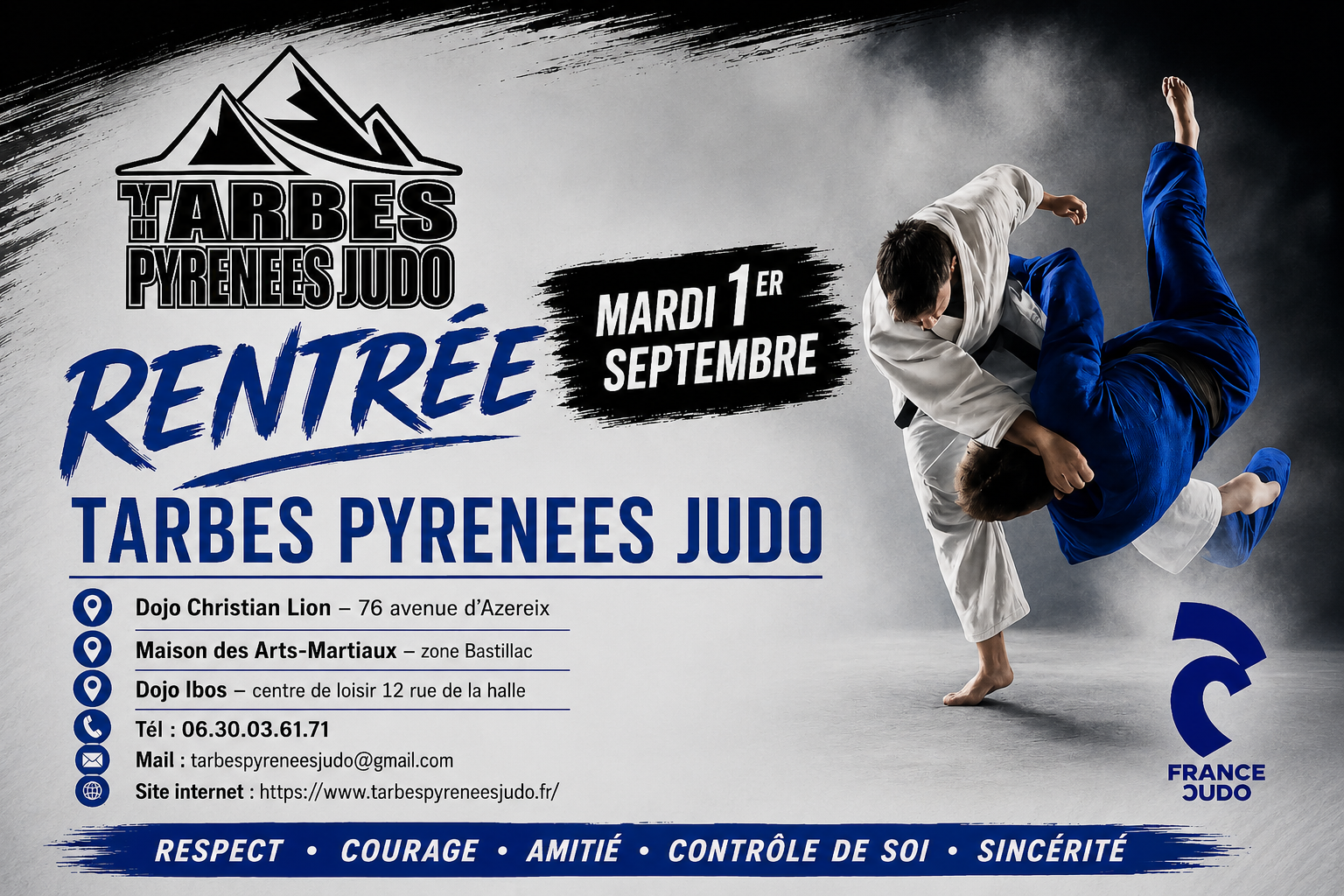 Reprise des cours mardi 1er septembre 2026
